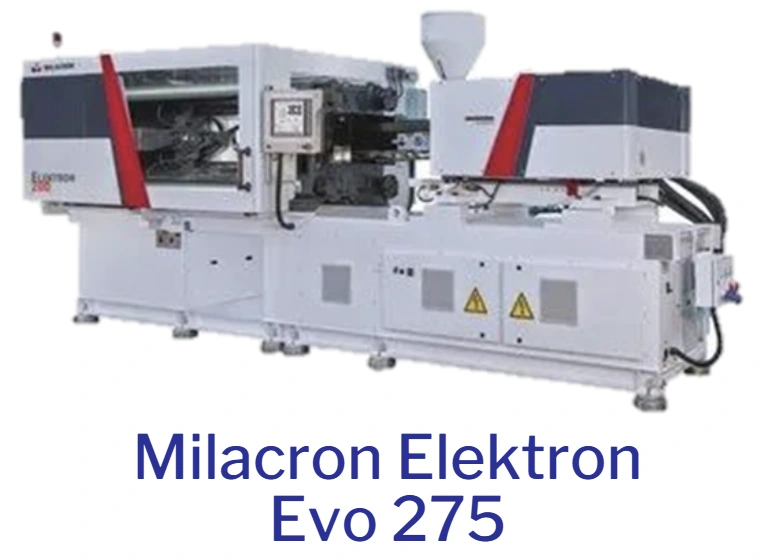 Milacron Elektron Evo 275 injection-moulding machine shown in the onepager as proposed equipment.