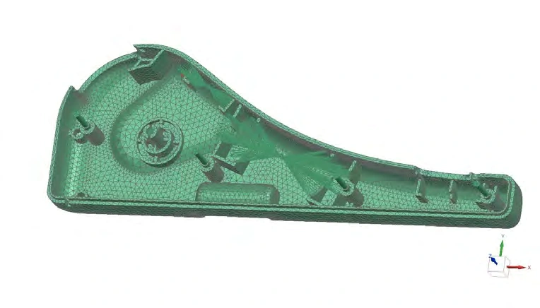 NX model of the handheld housing prepared for a drop-test analysis.