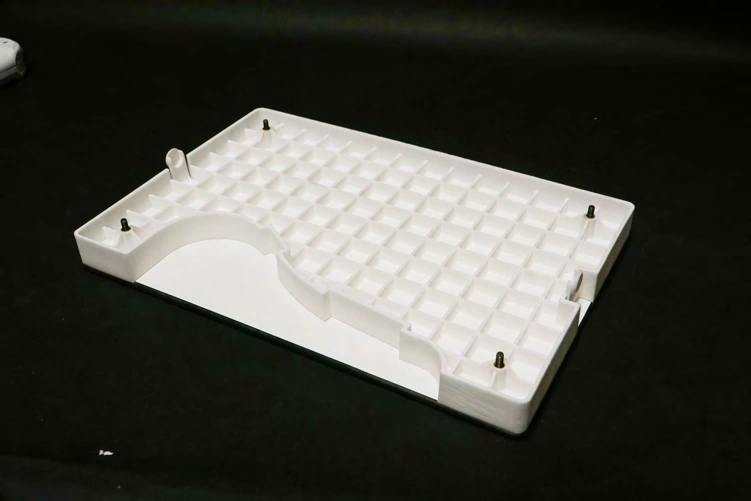 Upper scale shell with the four load cells mounted at its corners.